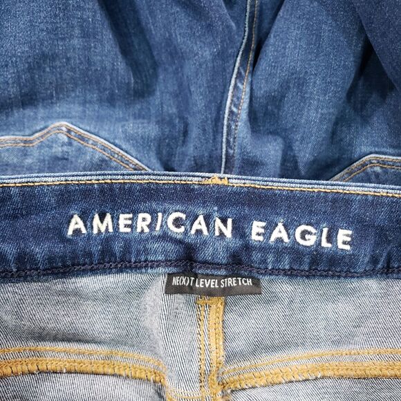 American Eagle WOMENS 14 LONG Curvy Hi Rise Jegging Blue Next Level Stretch - Picture 8 of 14